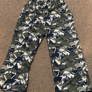 Green white black bear moose pj pants size 4 boys LL Bean